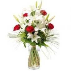 Roses And Lilies Vase